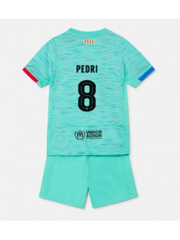 Barcelona Pedri Gonzalez #8 Ausweichtrikot für Kinder 2023-24 Kurzarm (+ Kurze Hosen)